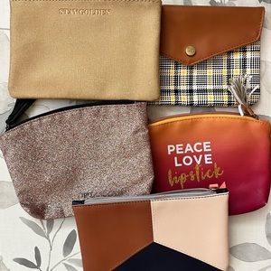 Set of 5 IPSY makeup bags